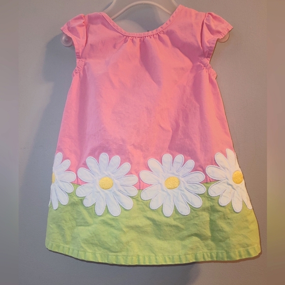 🌼 Vintage Gymboree Butterfly Blossoms Pink Daisy Appliquee Dress Baby Girls 3-6 - Picture 1 of 6